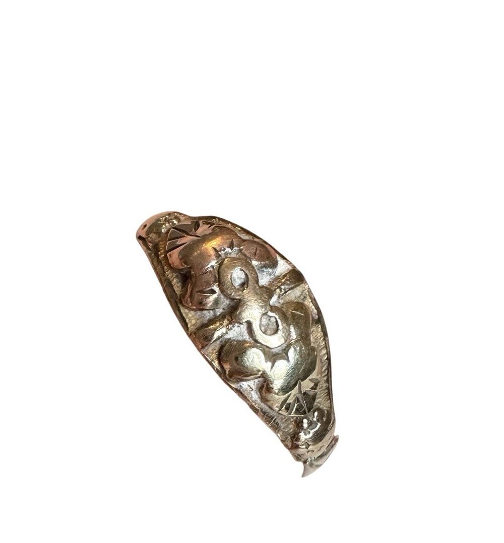 Vintage 10k Black Hills Gold Tri Color Ring Grape Cluster Leaves Size 8 Estate